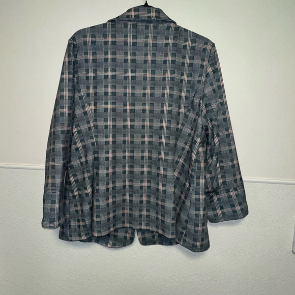 Women's Cavalini Outerwear Suit Blazer Size 2X Gray Pink Paid Jacket Plus Size - Picture 4 of 8